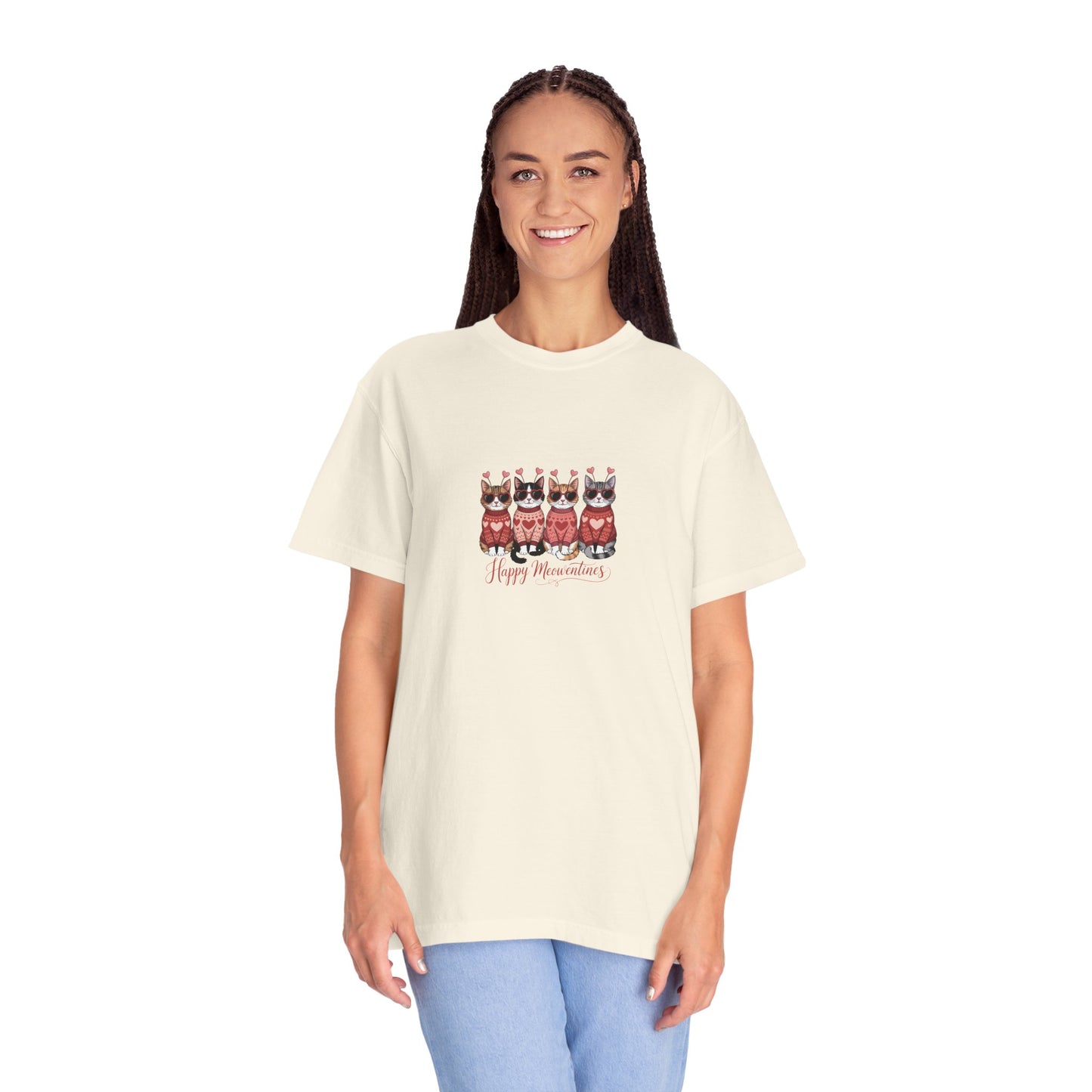 Happy Meowentine’s Cat T-Shirt – Valentine Gift for Cat Lovers - 14742