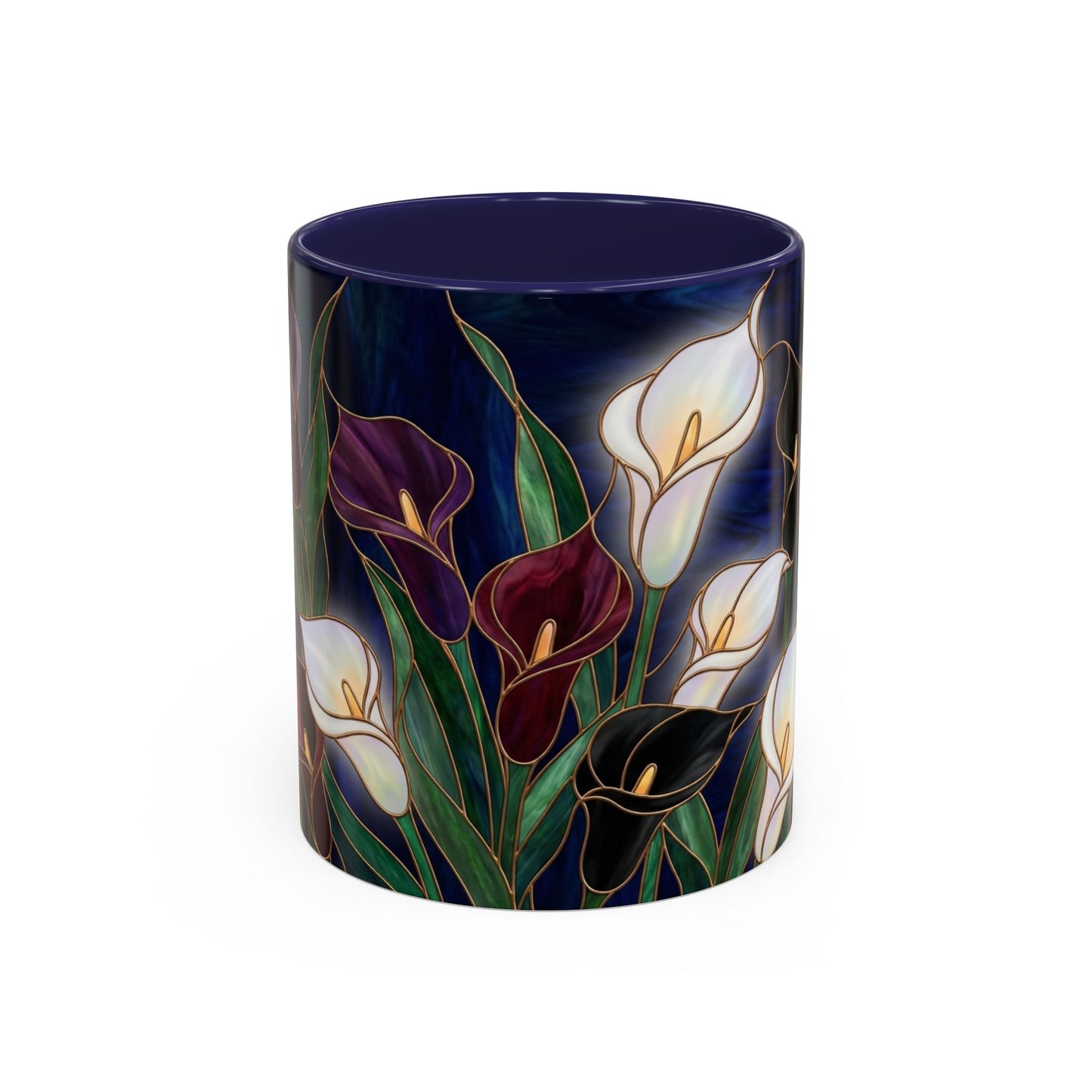 Calla Lily Floral Coffee Mug — Stained Glass Design (11/15oz) - 14557