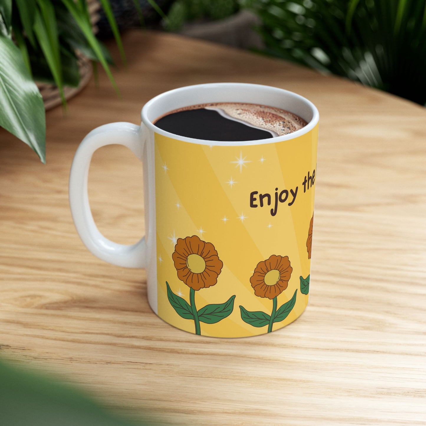 Sunflowers, Enjoy Little Things - Ceramic Mug, (11oz, 15oz) - 11036