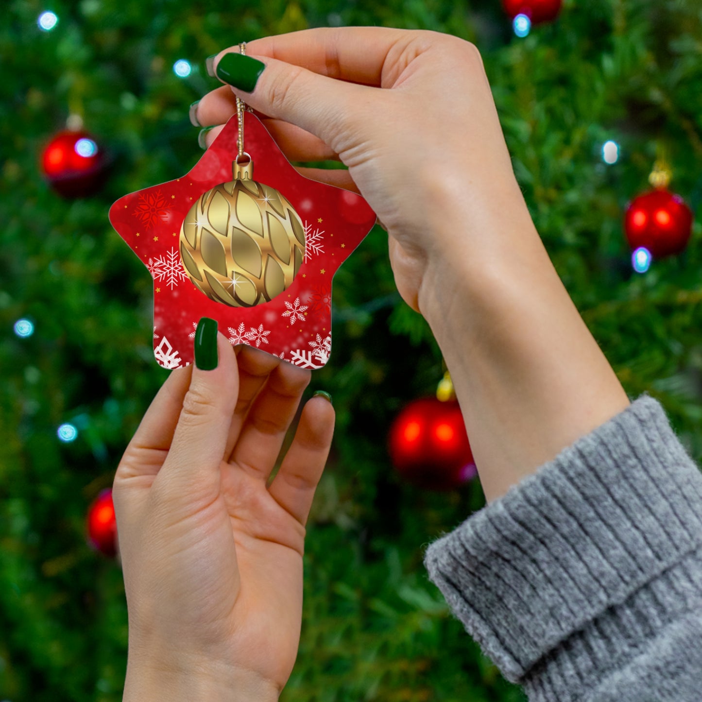 Radiant Gold - Ceramic Ornament, 4 Shapes