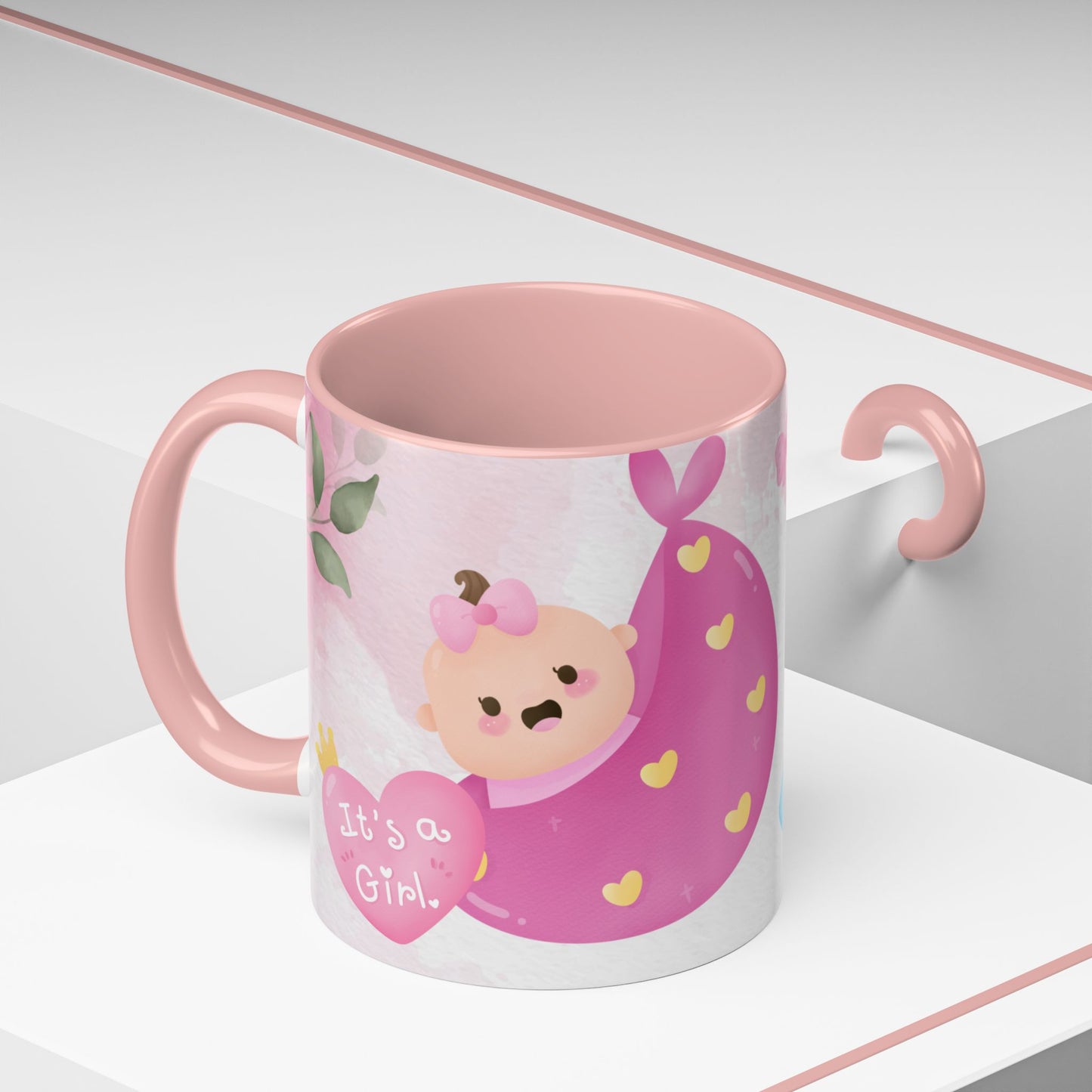 It's A Girl, Detail Customizable - Accent Coffee Mug (11, 15oz) - 11099