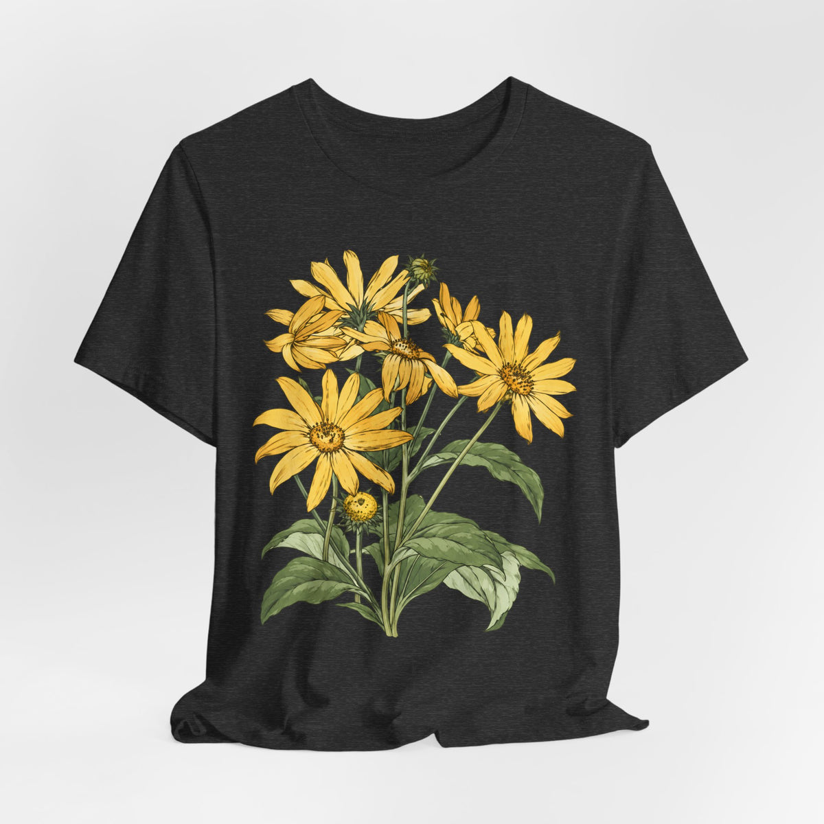 Yellow Daisy Botanical T-Shirt, Vintage Floral Garden Tee - 14503