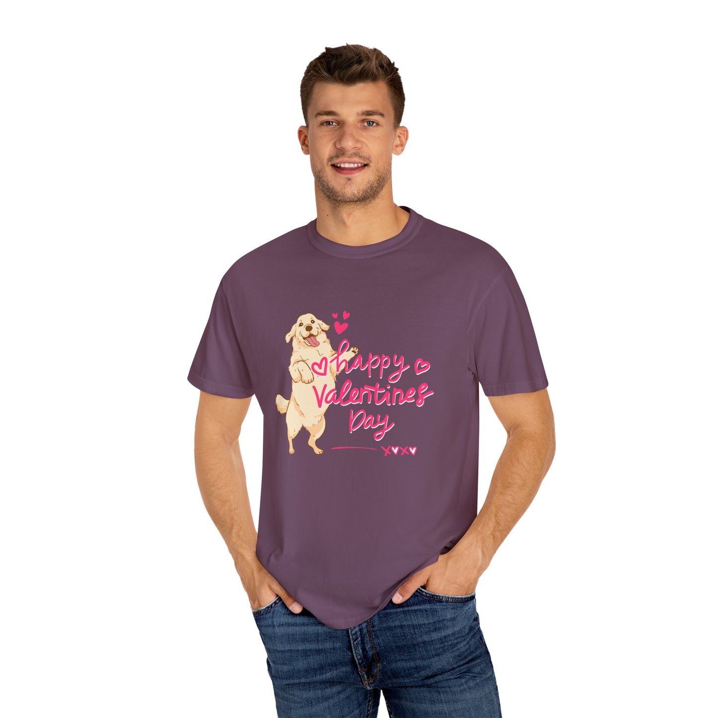 Dog, Happy Valentine's Day, XoXo - Unisex Garment-Dyed T-shirt - 11573