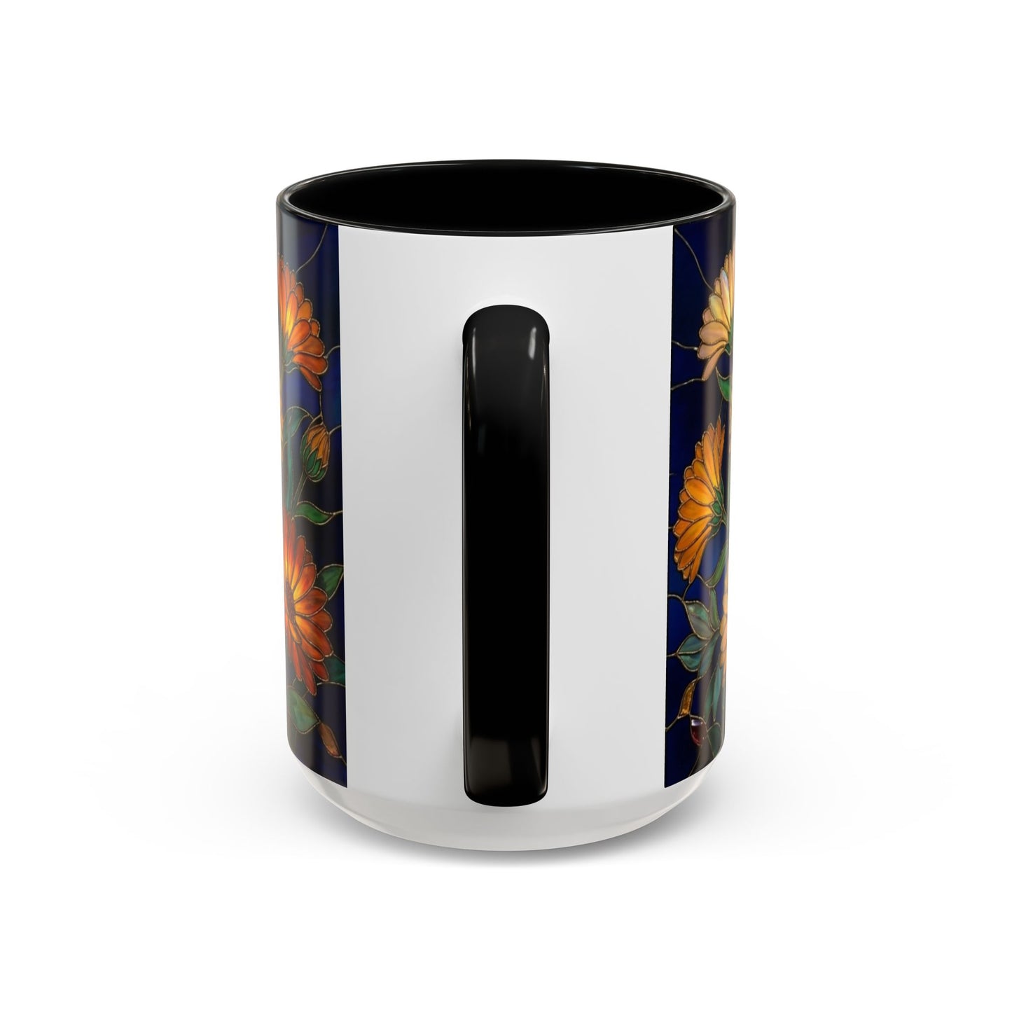 Calendula Accent Coffee Mug — Stained Glass Design (11/15oz) - 14549
