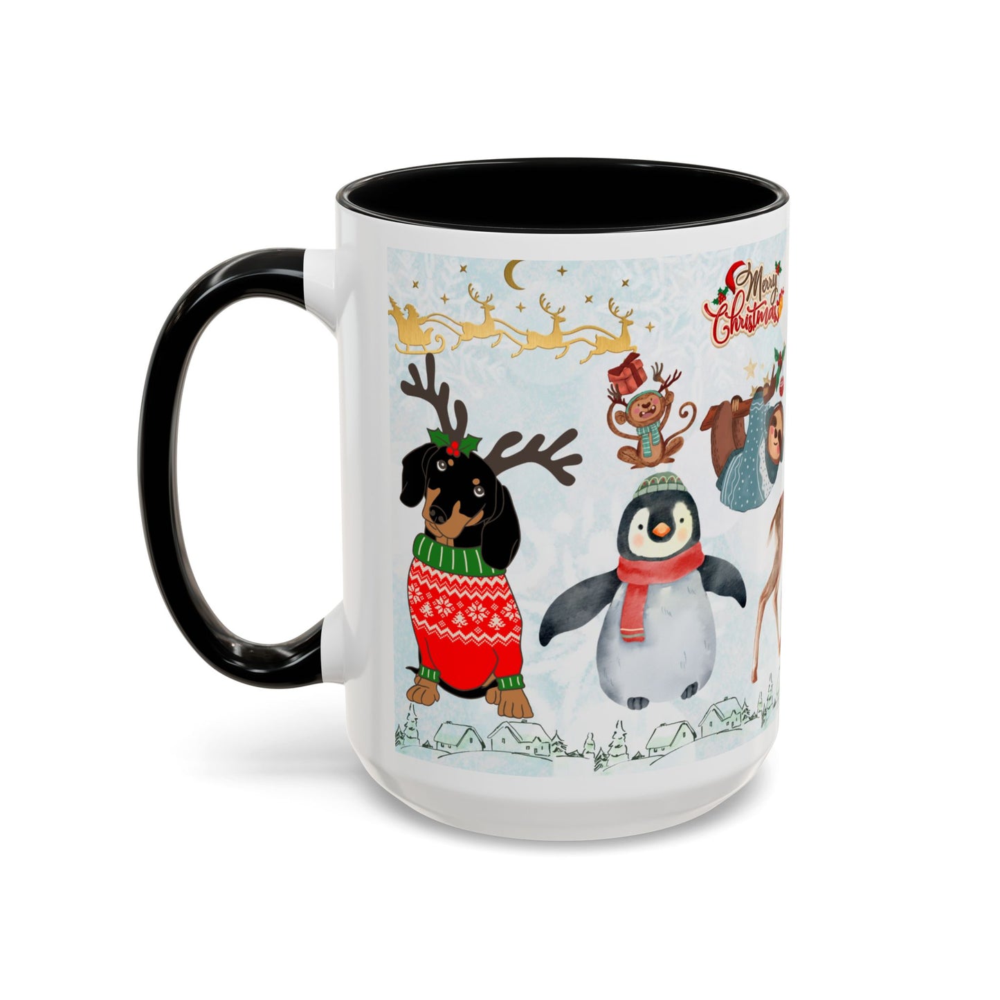 Merry Christmas, Animals - Accent Coffee Mug (11, 15oz)