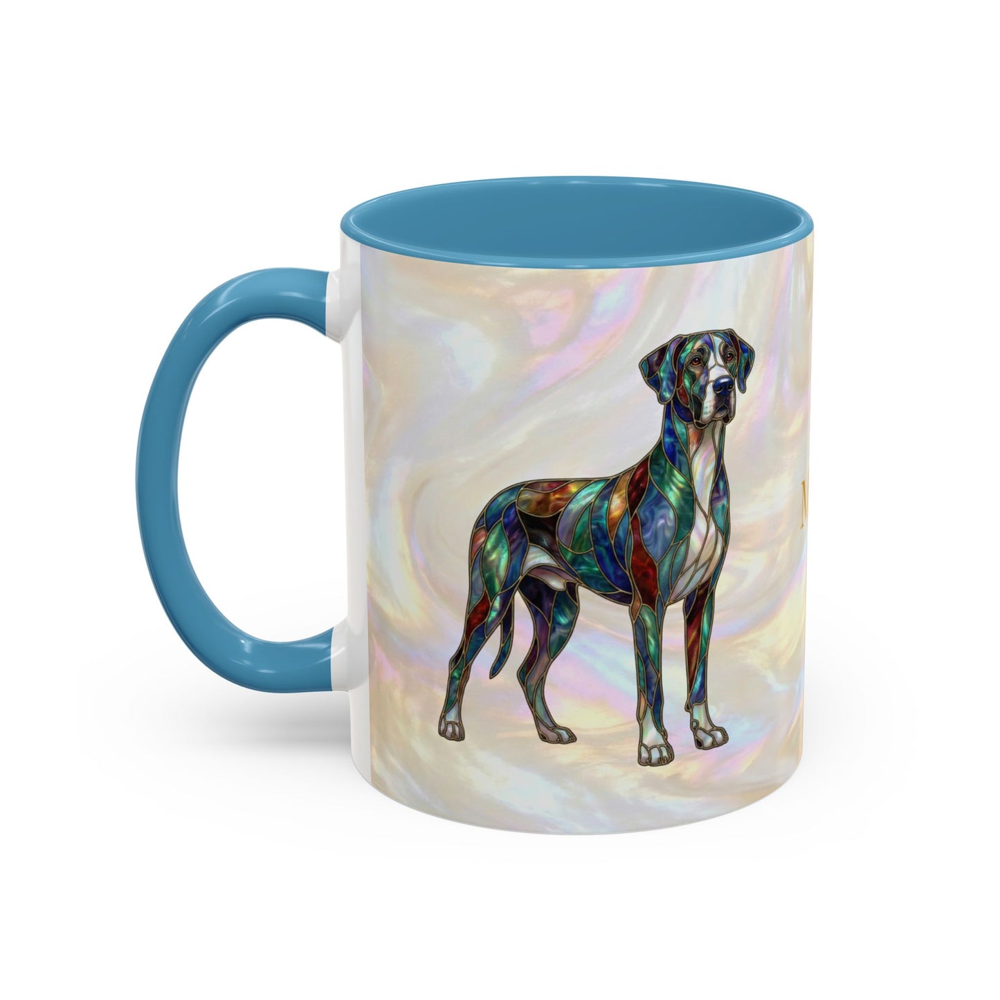 Personalized Great Dane Dog Mug — Stained Glass Design (11/15 oz) - 14550