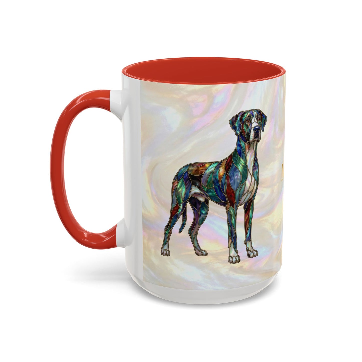 Personalized Great Dane Dog Mug — Stained Glass Design (11/15 oz) - 14550