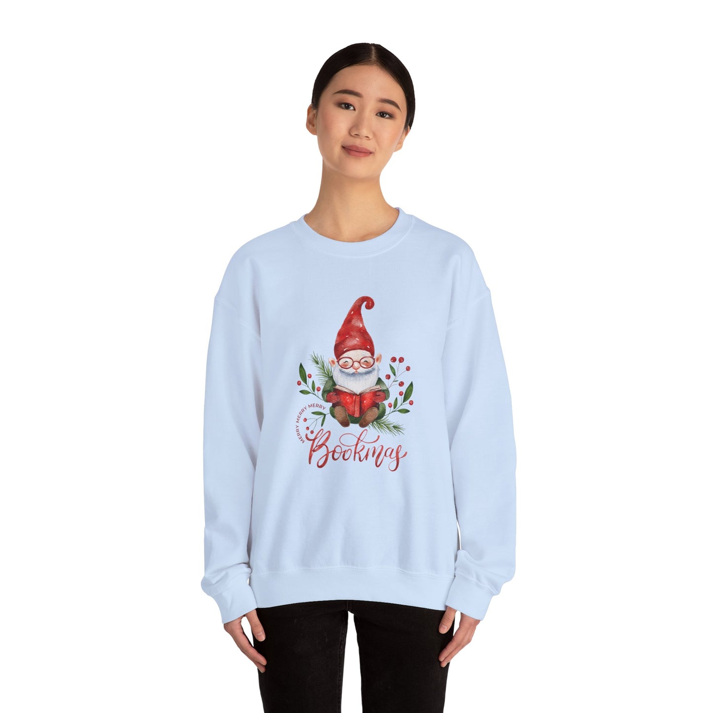 Gnome, Bookmas- Unisex Heavy Blend™ Crewneck Sweatshirt - 10775