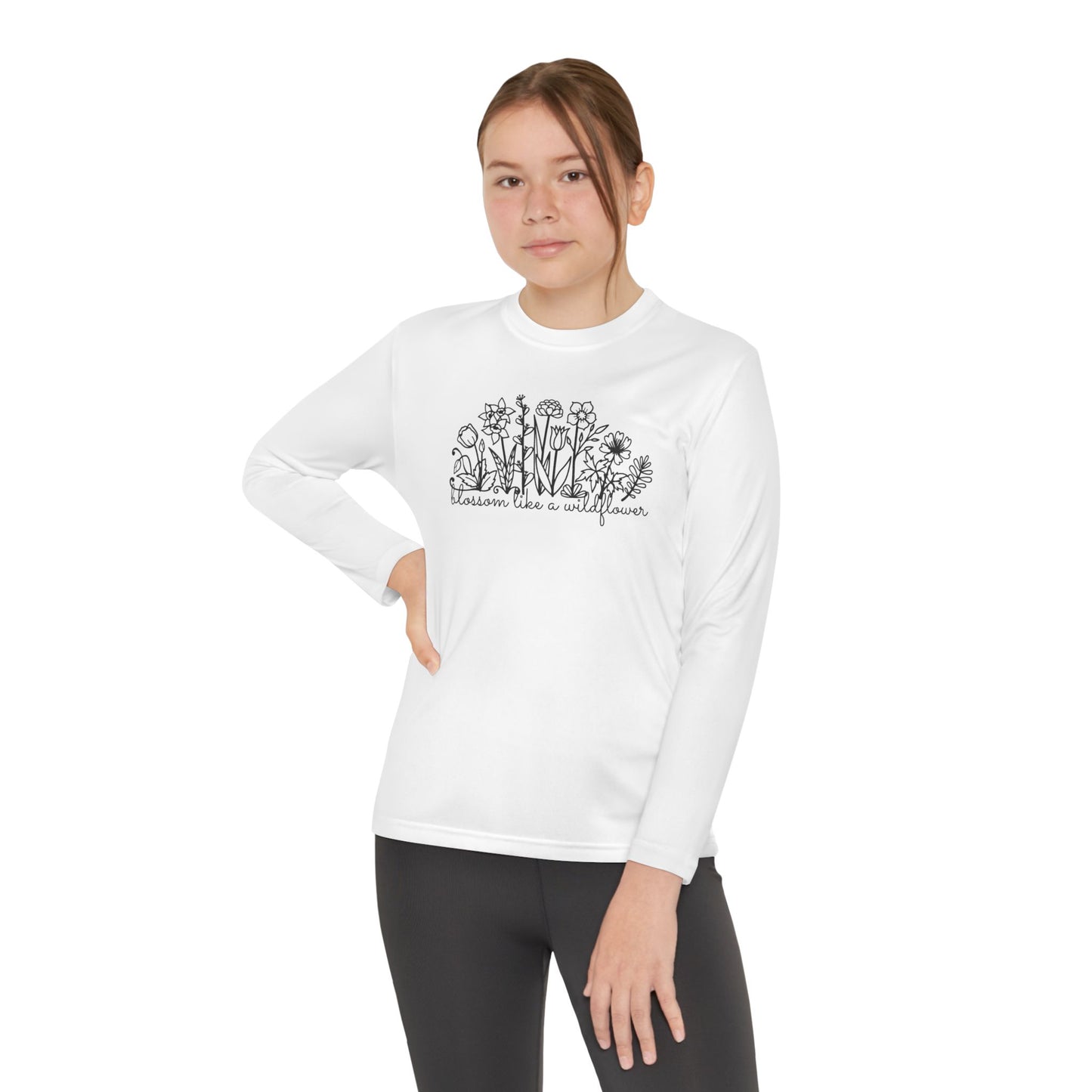 Blossom Like A Wildflower - Youth Long Sleeve Competitor Tee - 10104