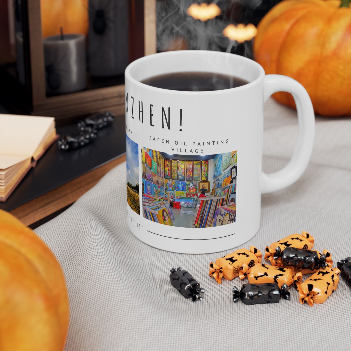 Hello, Shenzhen! Ceramic Mug - 11oz & 15oz - Modern & Bustling Design - 12103