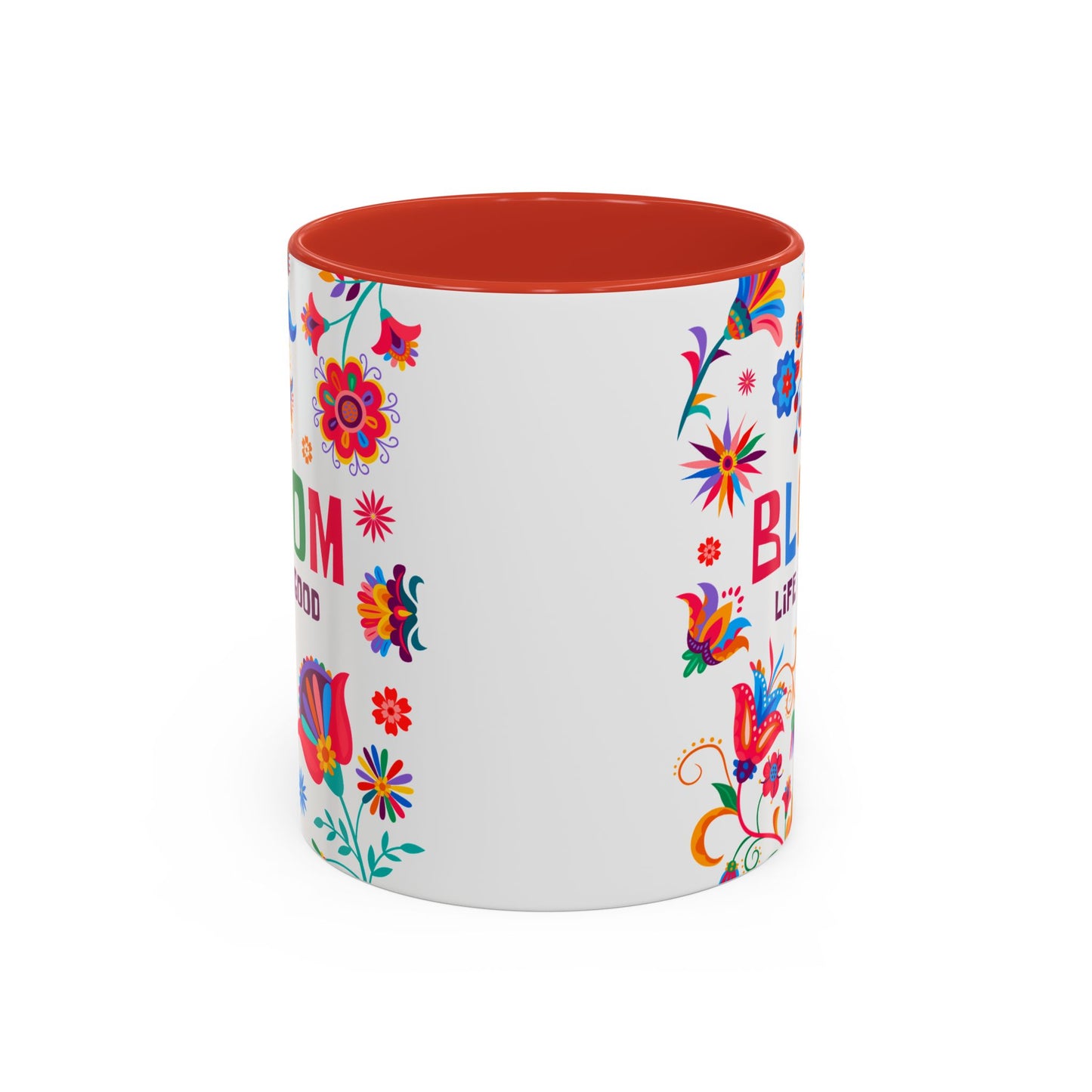 Colorful Floral Accent Coffee Mug - Bloom Life is Good - 14082