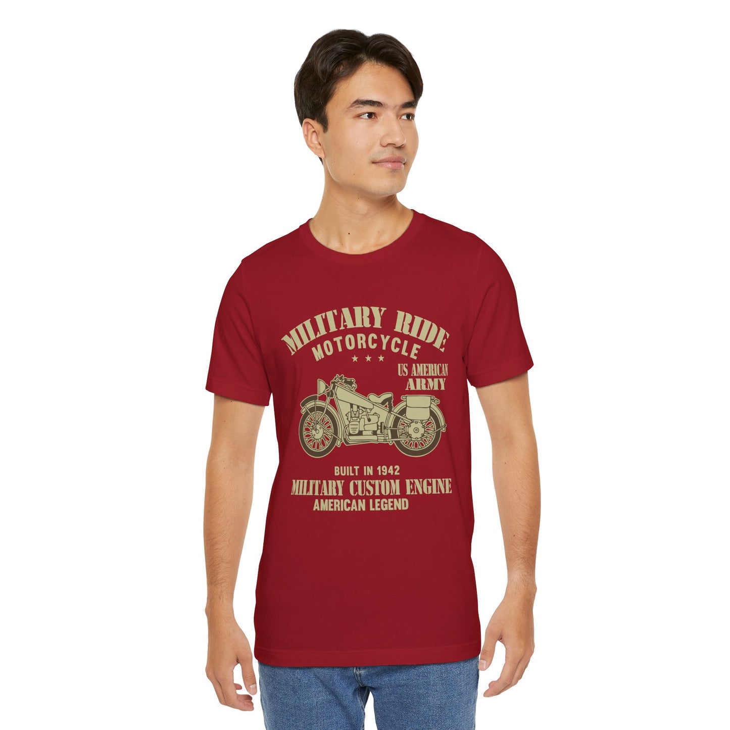 Military Ride Motorcycle - Unisex Jersey Short Sleeve Tee - 13149