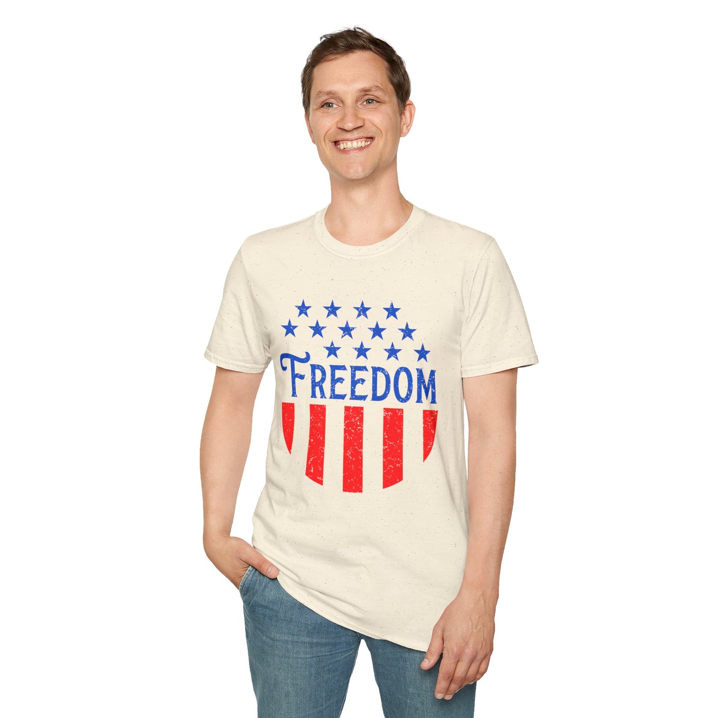 American Freedom Unisex T-Shirt - Patriot Tee, July 4th Celebration, Memorial Day Outfit, Independence Day Gift, Vintage Style Shirt - 13734