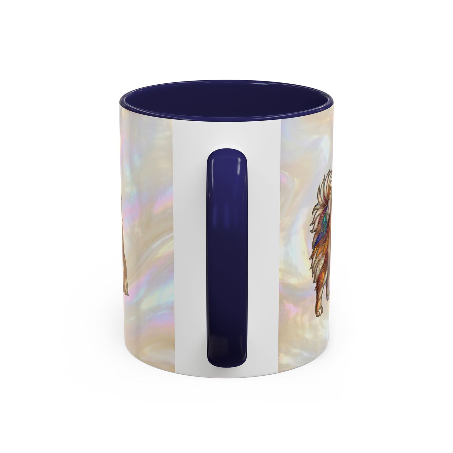 Pomeranian Accent Coffee Mug — Stained Glass Design (11/15oz) - 14638