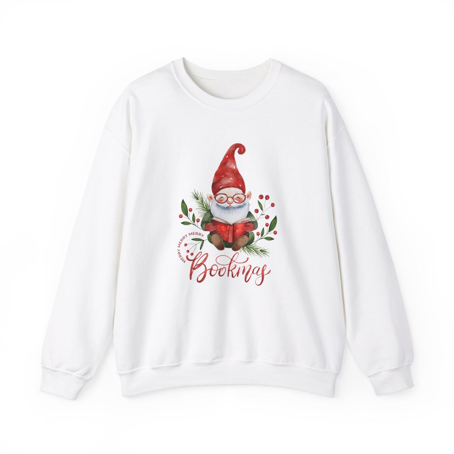 Gnome, Bookmas- Unisex Heavy Blend™ Crewneck Sweatshirt - 10775