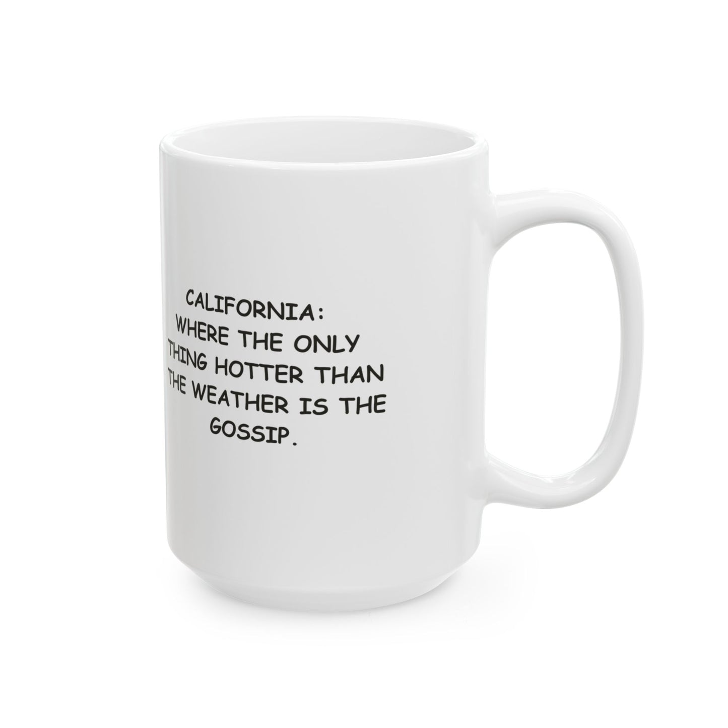 "California: where the only thing hotter than the weather is the gossip." Ceramic Mug - 12726