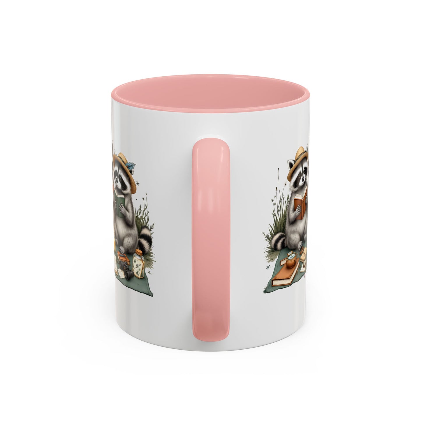 Paws & Pages Raccoon Reading Mug – Cute Book Lover Coffee Cup Gift (11oz / 15oz) - 14814