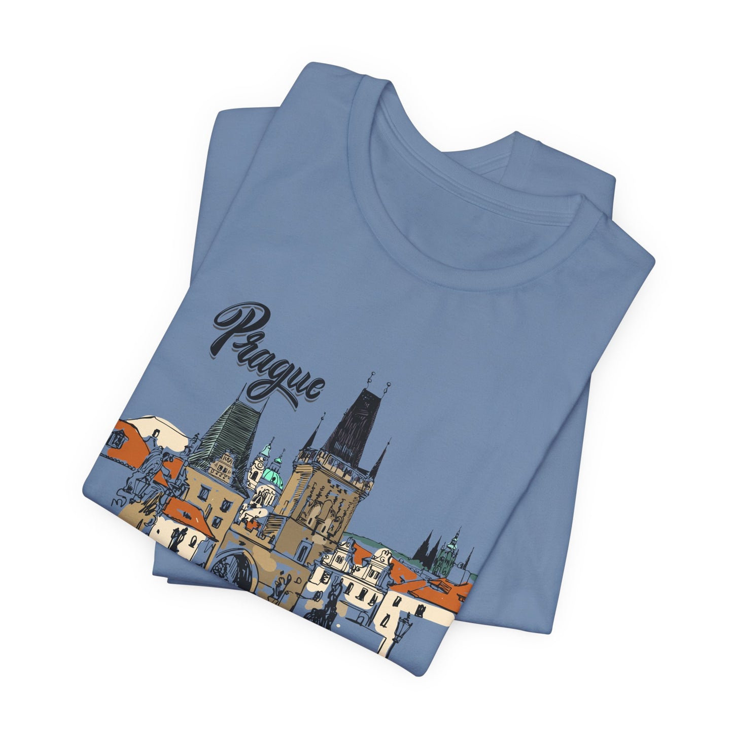 Prague Graphic Unisex Tee - Perfect Travel Souvenir - 12135