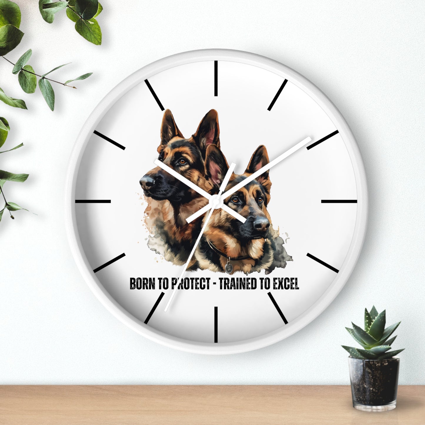 German Shepherds: Born to Protect - Wall Clock - 10513