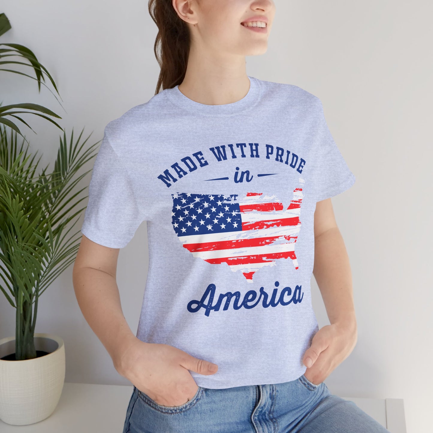 American Pride Unisex Tee, Patriotic Shirt, USA Pride Tee, Independence Day Apparel, Gift for Veterans, Summer Fashion - 13693