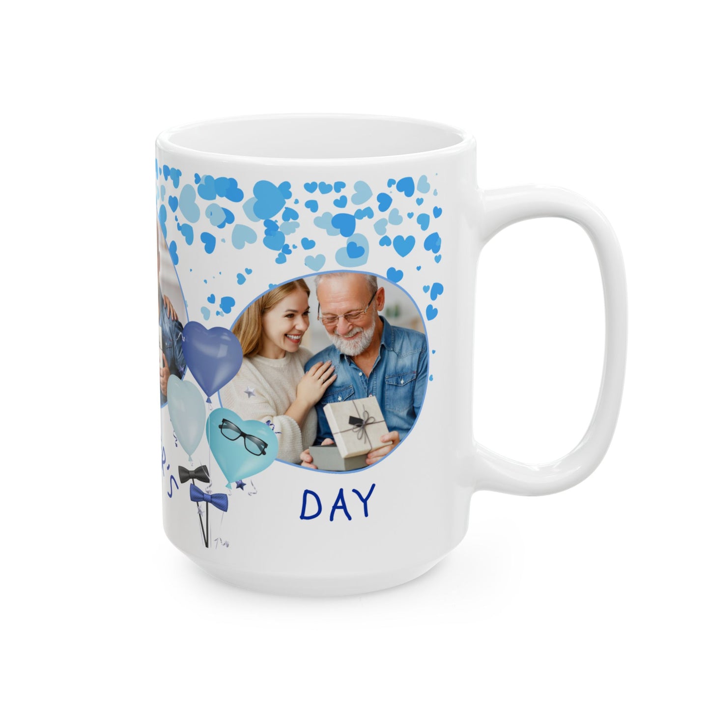 Personalized Father's Day Ceramic Mug, Custom Photo Mug, Gift for Dad, 11oz 15oz, Heartfelt Coffee Cup, Family Memory Keepsake - 14002