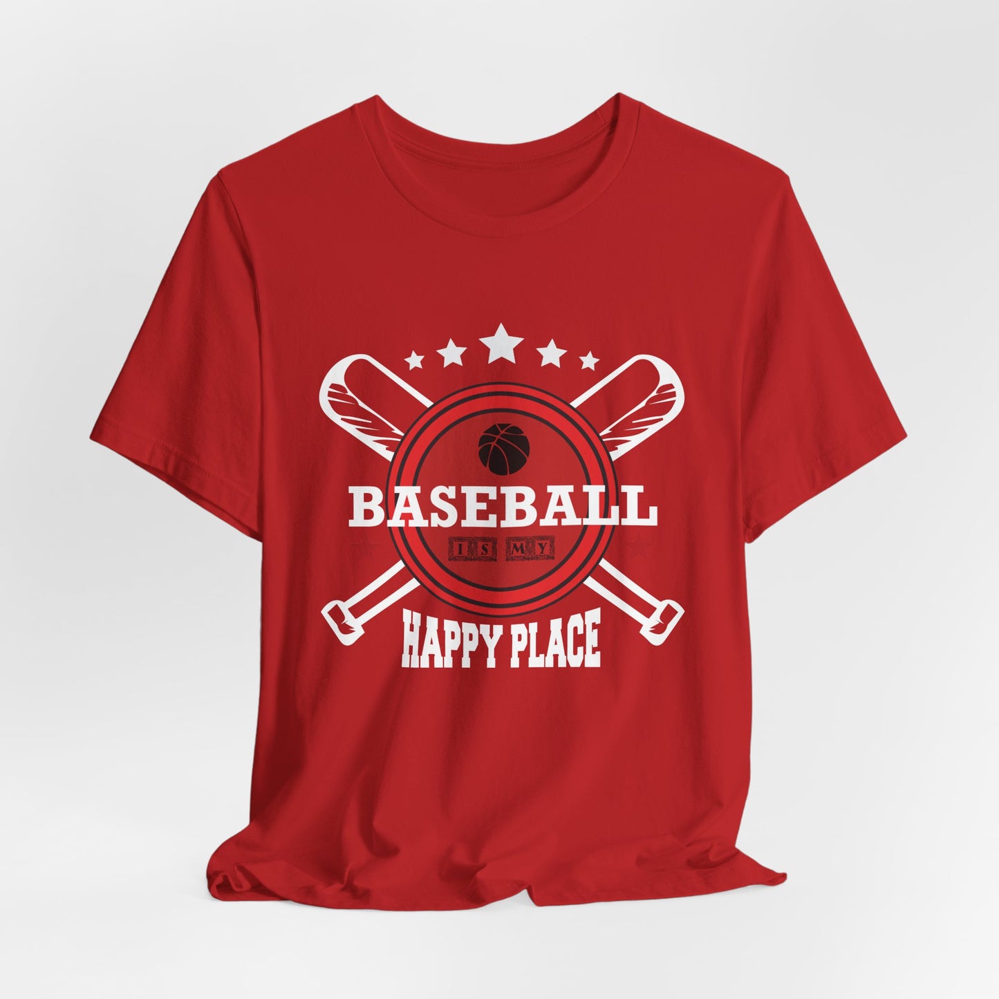 Baseball: Happy Place - Unisex Jersey Short Sleeve Tee - 13912