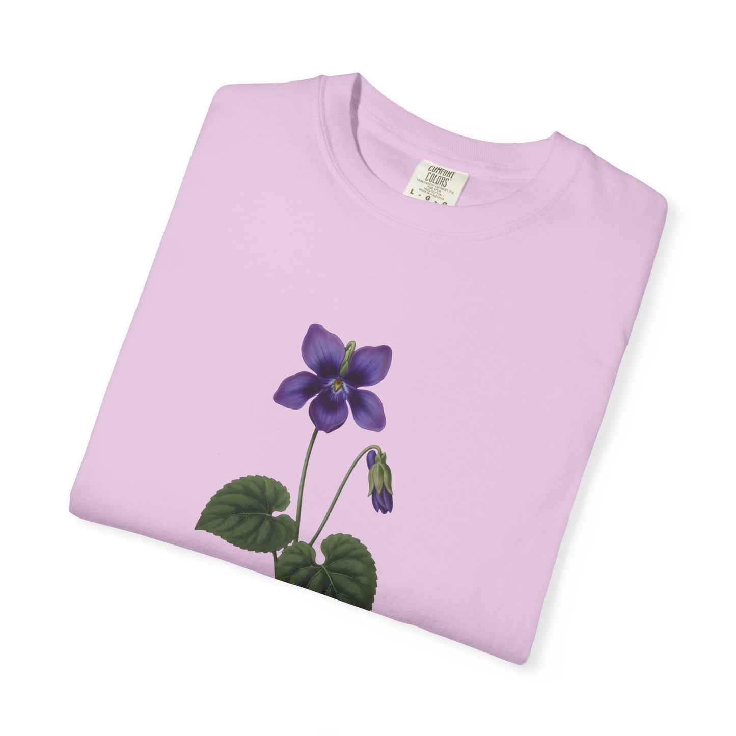 February Birth Flower Violet T-Shirt – Heavyweight Garment-Dyed Tee - 14700