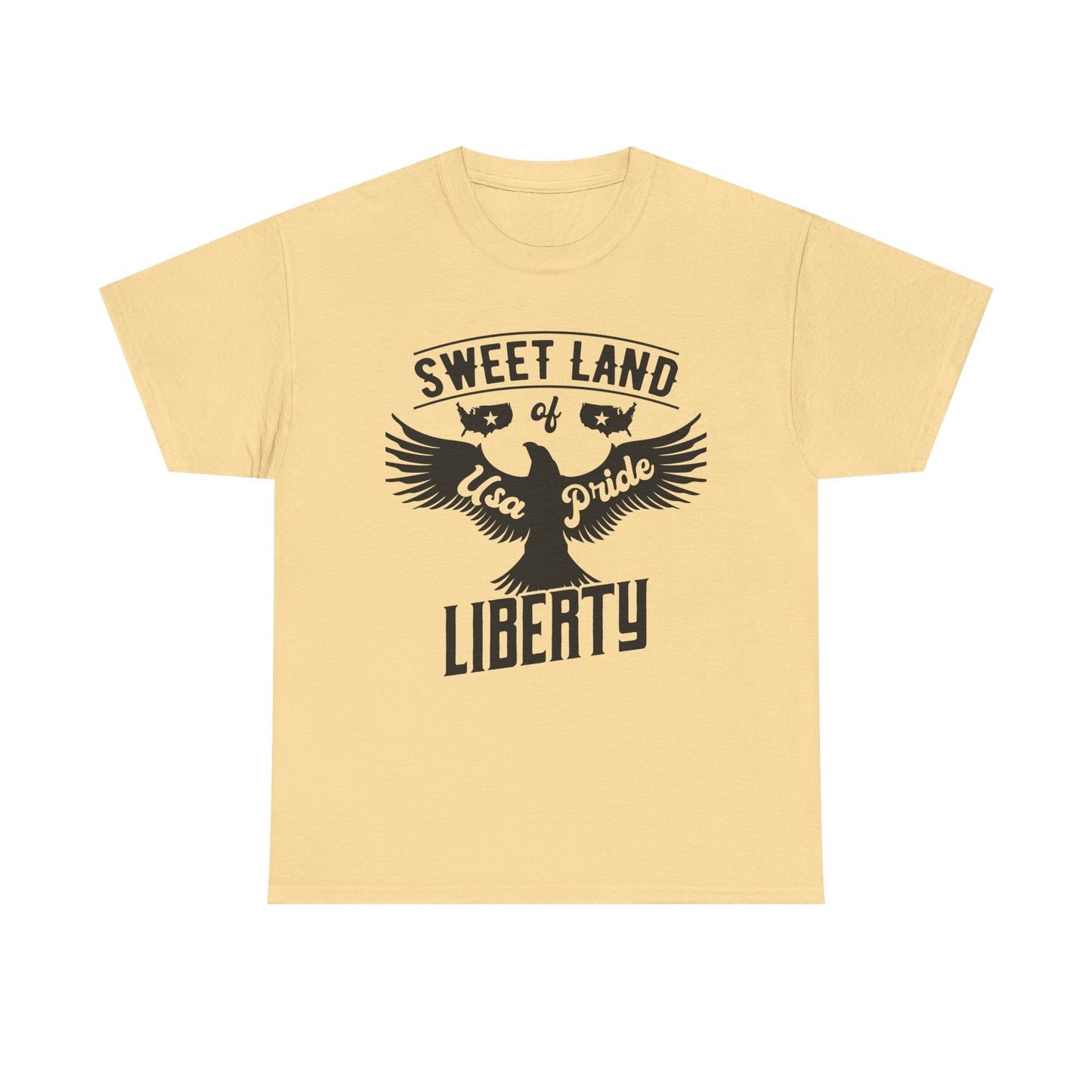 Sweet Land of Liberty Design, Unisex Heavy Cotton Tee: Patriotic T-shirt, Gift for Freedom Lovers, Casual Wear, Independence Day Shirt - 13492