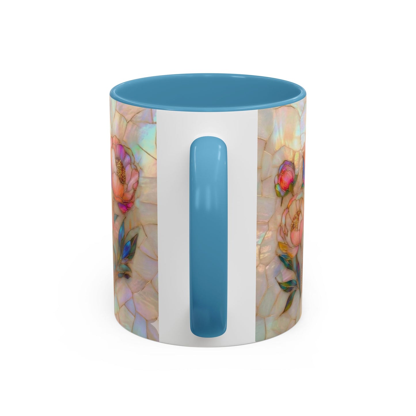 Peony Stained Glass Accent Coffee Mug – Floral Art 11/15oz - 14519