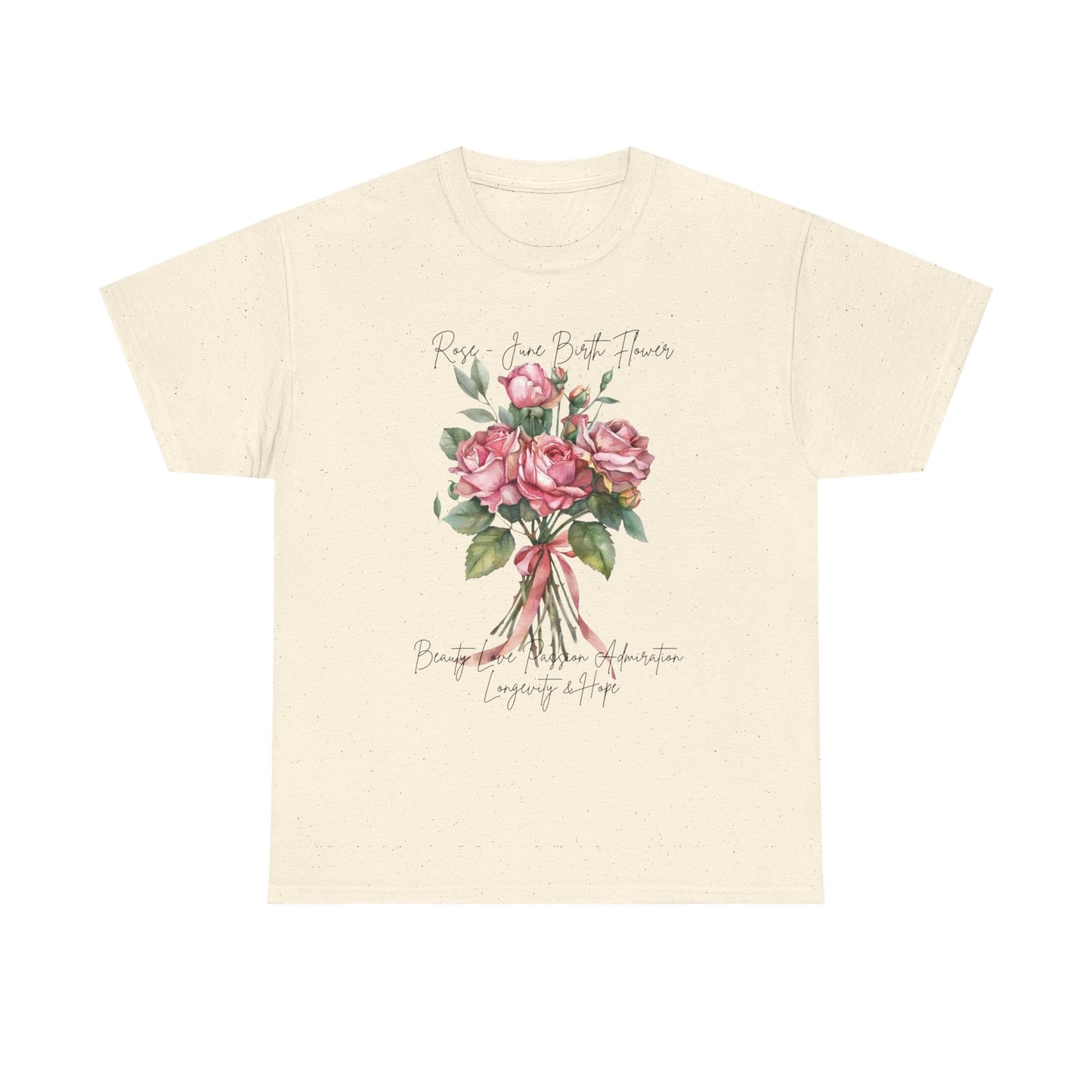June Birth Flower Rose Shirt, Floral Bouquet Graphic Tee, Pink Roses T-Shirt, June Birthday Gift for Women- 14895