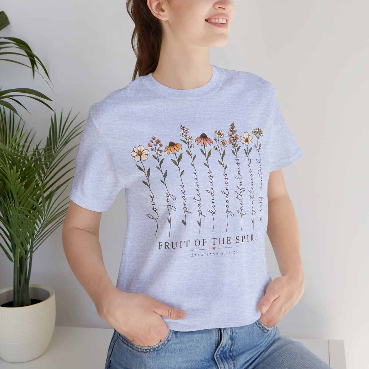 Fruit of the Spirit Floral T-Shirt,  Christian Faith Scripture Tee - 14984