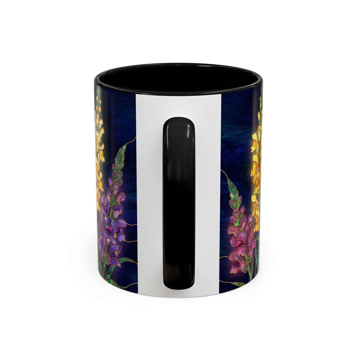 Snapdragon Floral Accent Coffee Mug — Stained Glass Design (11/15oz) - 14586