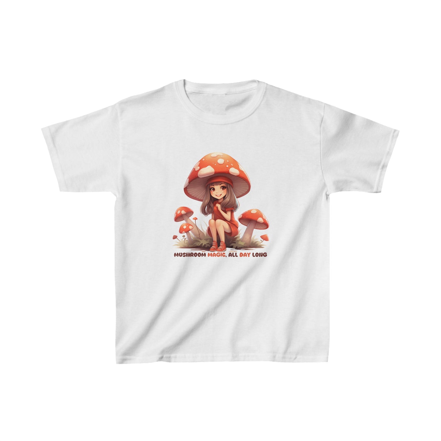 Mushroom Magic, All Day Long - Kids Heavy Cotton™ Tee