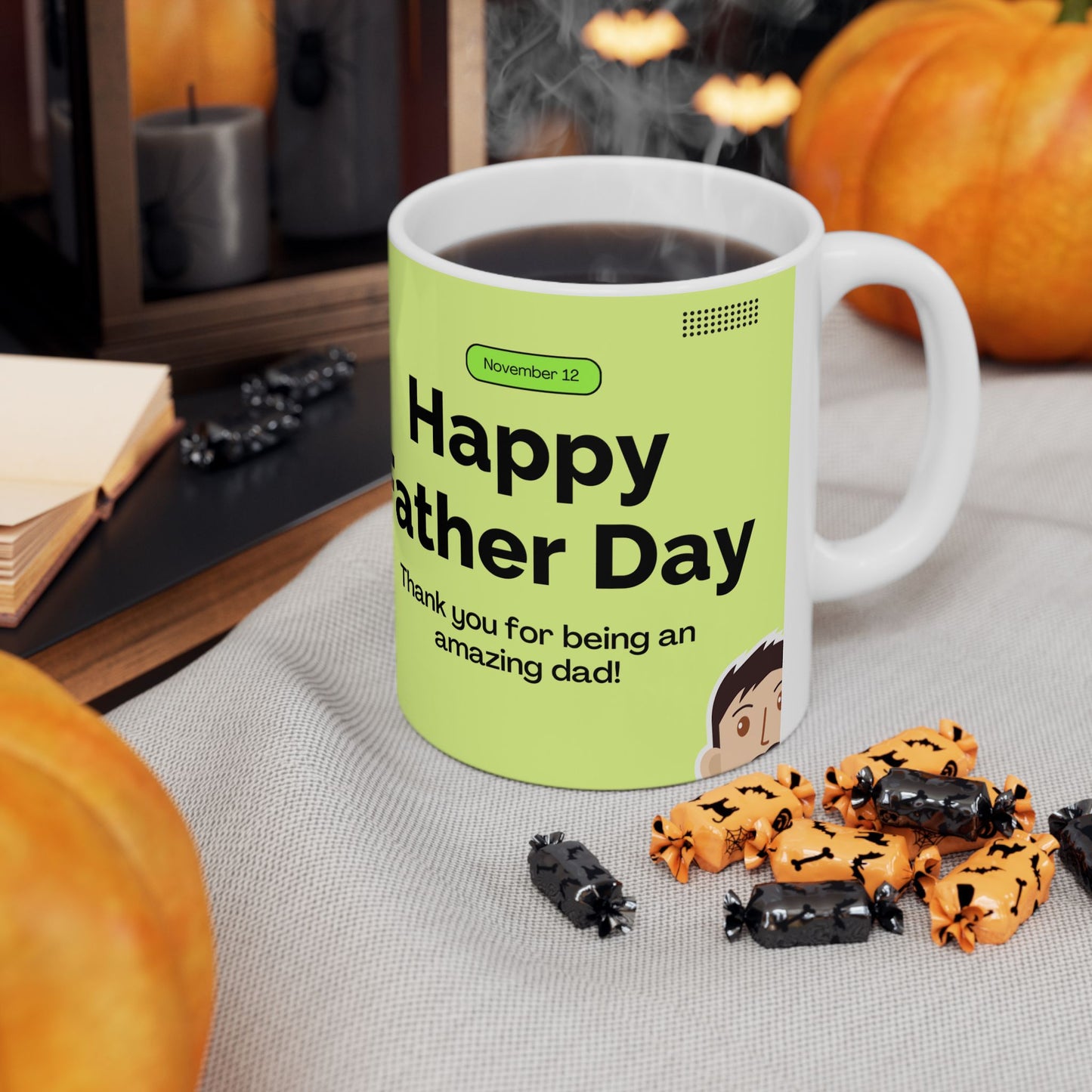Happy Father's Day Ceramic Mug - Best Dad Ever Coffee Cup, Personalized Gift for Dads, Funny Mug for Him, Birthday Gift, Father's Day - 14052