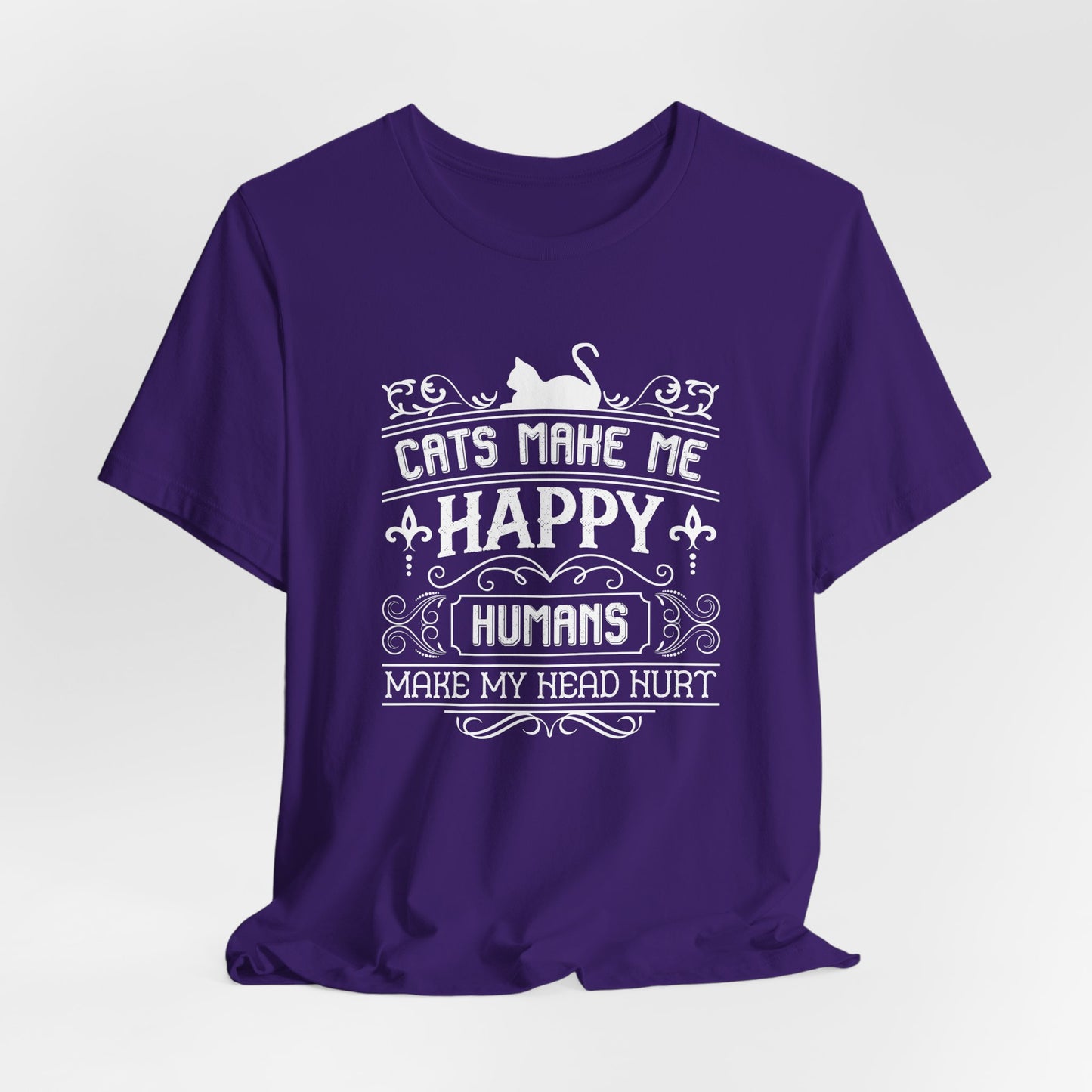 Cats Make Me Happy - Unisex Jersey Short Sleeve Tee