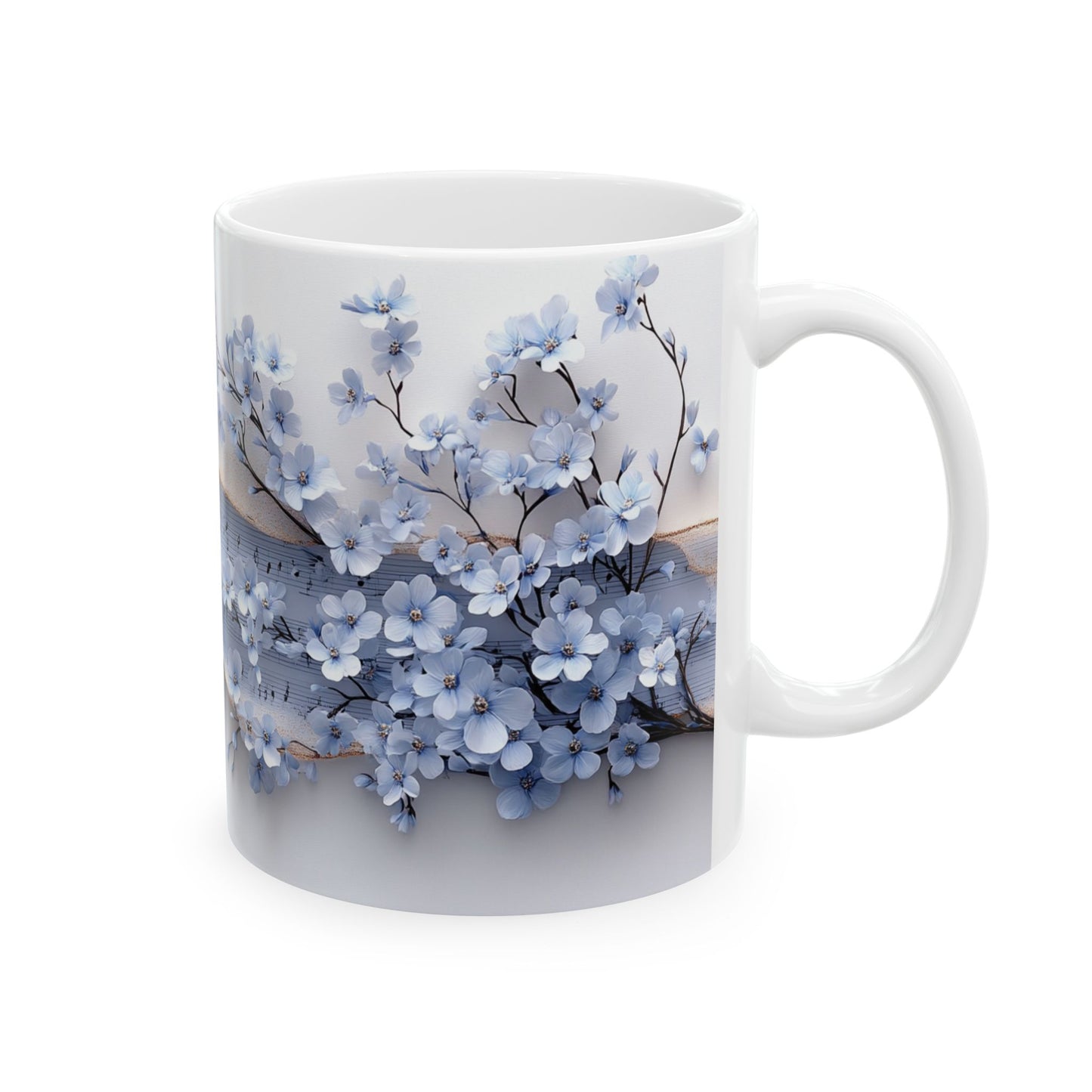 Beautiful Flowers & Bird, Vintage - Ceramic Mug, (11oz, 15oz) - 11482