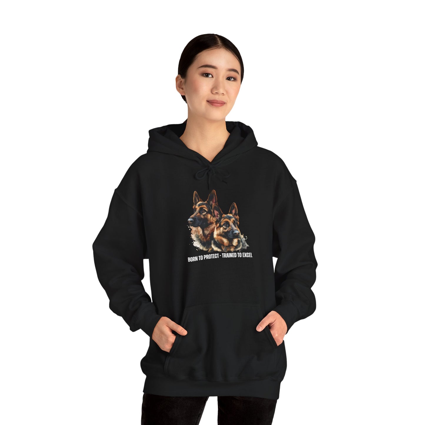 German Shepherds: Born to Protect - Unisex Heavy Blend™ Hooded Sweatshirt