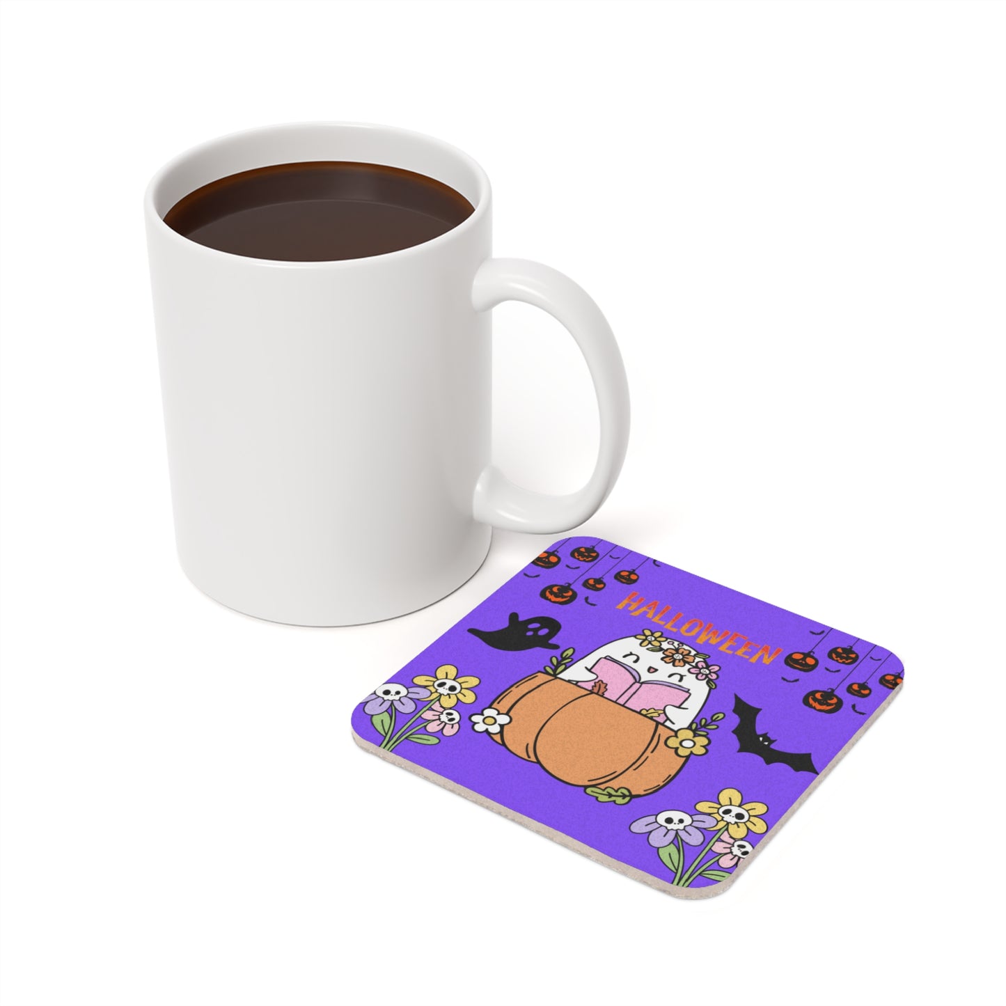 Halloween Flowers - Cork Back Coaster - 14005