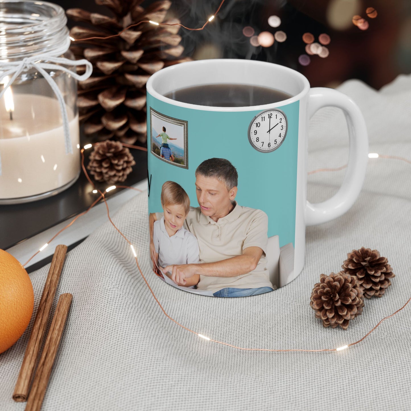 Happy Father's Day Ceramic Mug, Photo Customizable - 11oz and 15oz - 12902