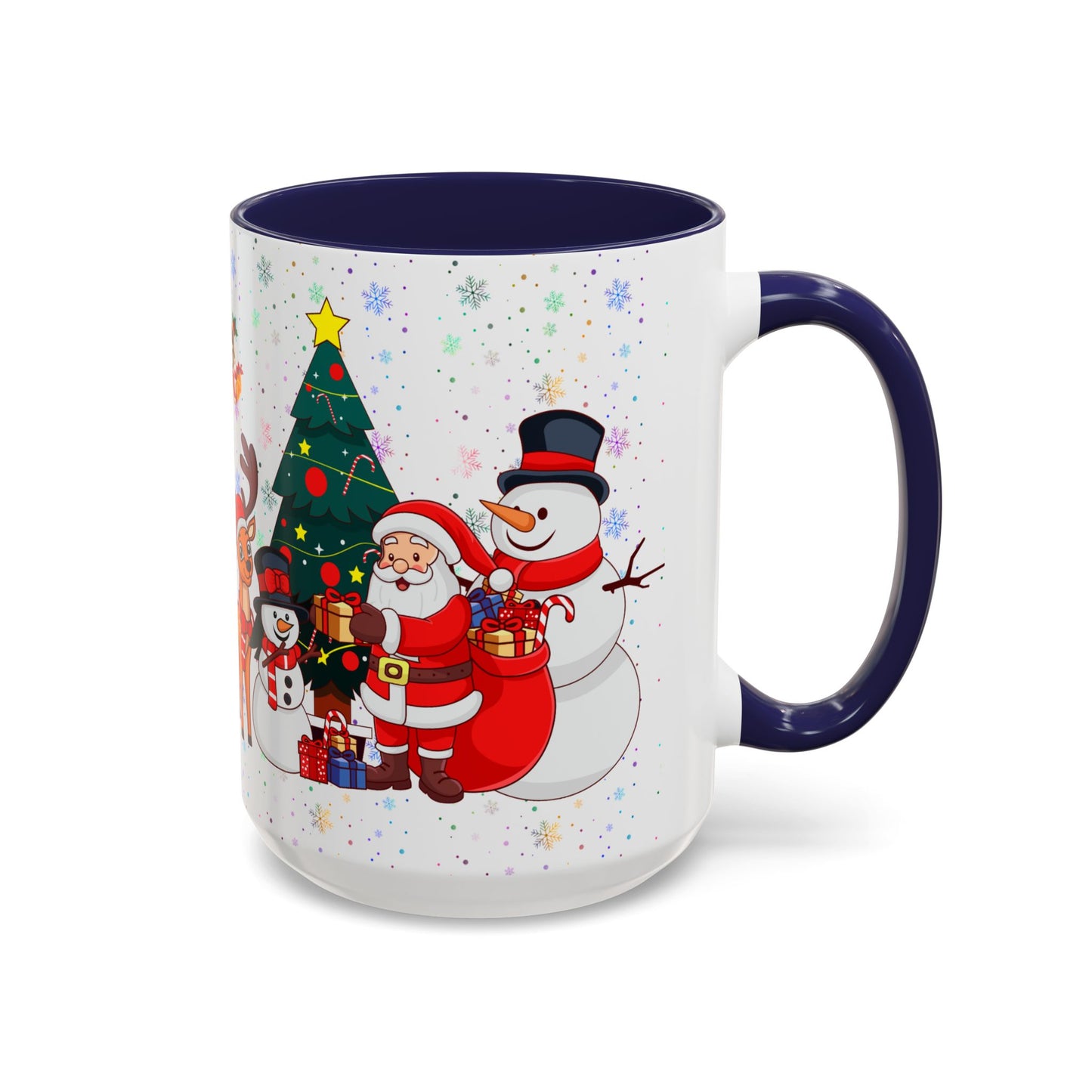 Christmas Party, Santa, Snowman, Reindeer - Accent Coffee Mug (11, 15oz) - 10426