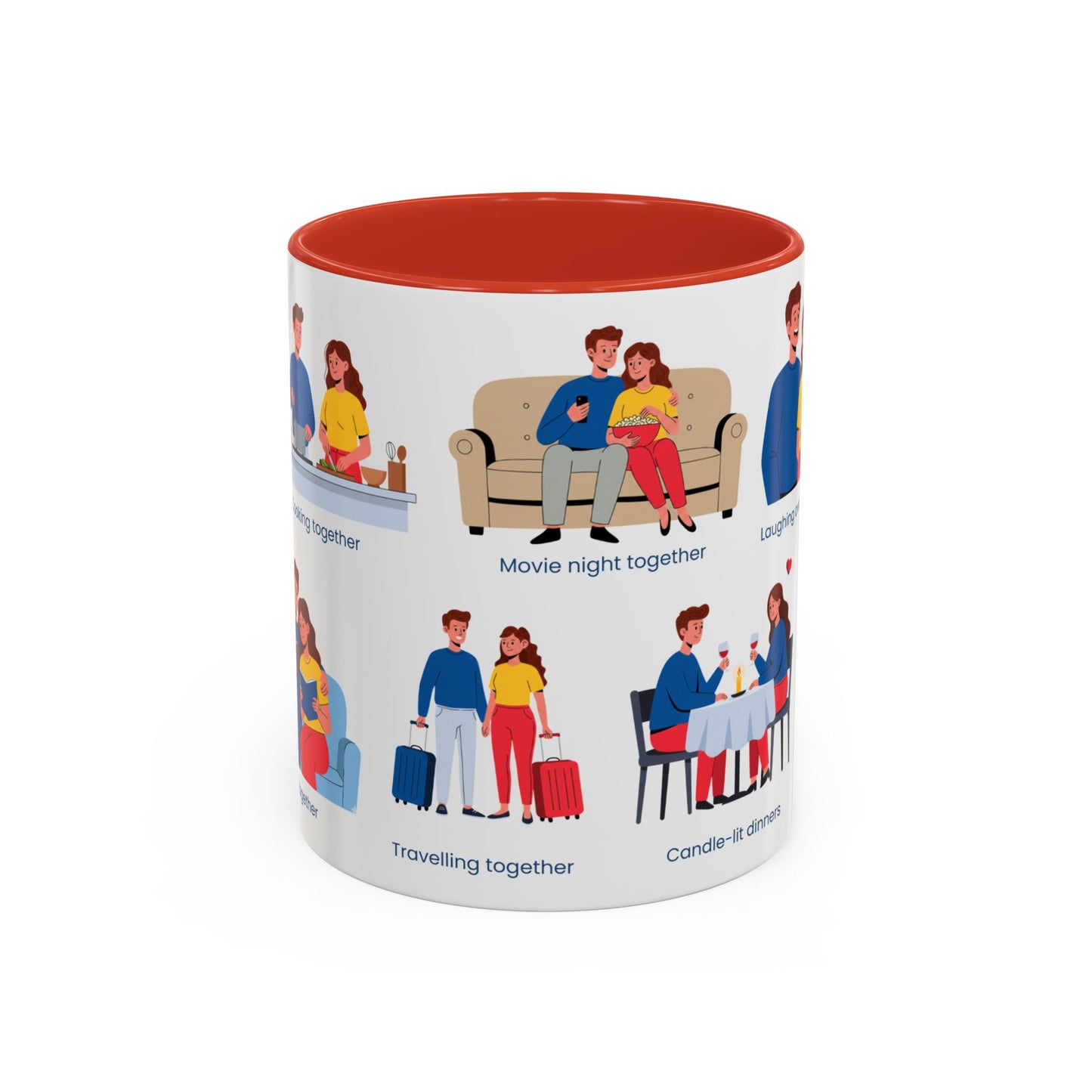 Our Favorite Things to Do Valentine’s Mug – Cozy Couples Illustrated Accent Coffee Mug - 14704