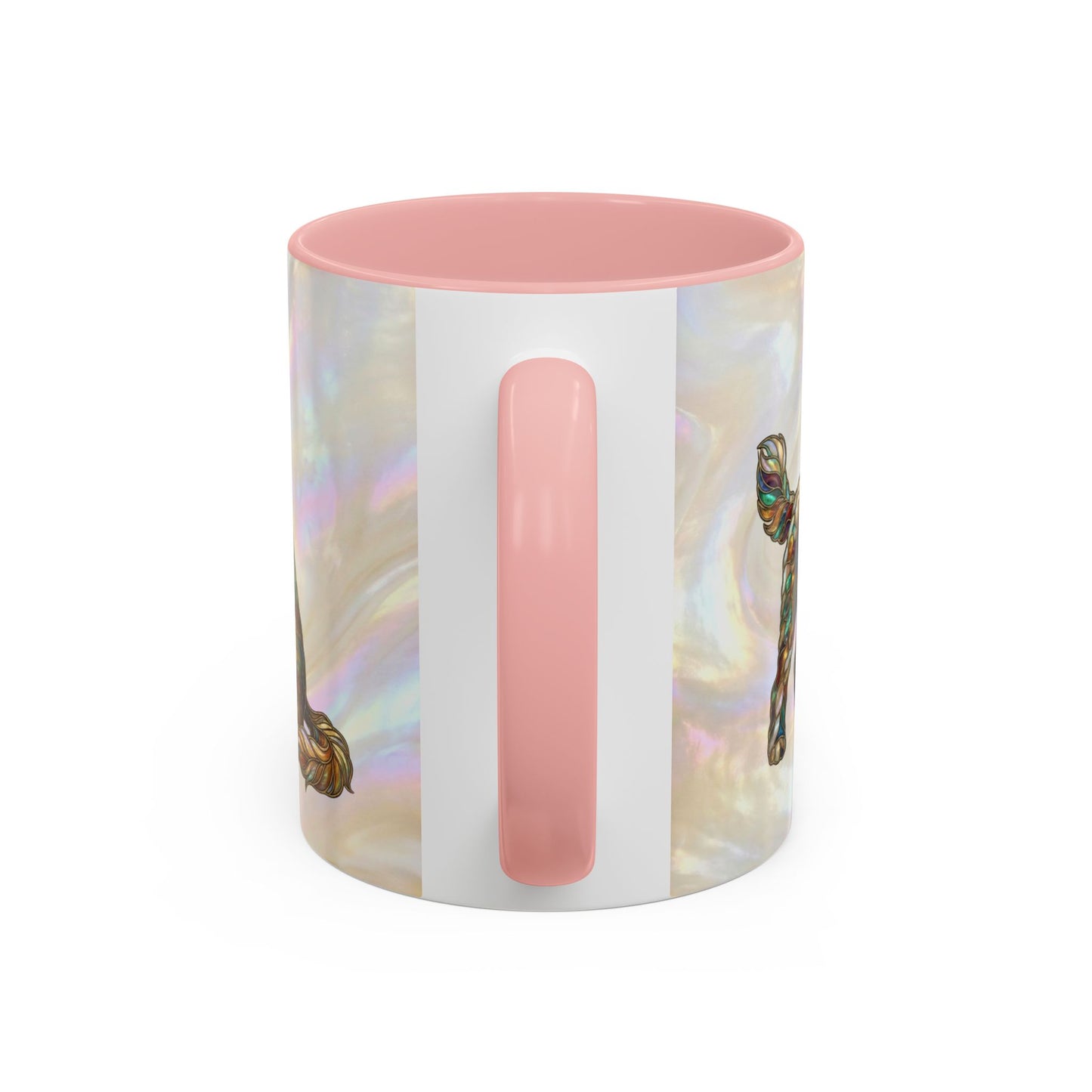 Personalized Dog (Goldendoodle) Coffee Mug - Accent Ceramic Mug with Name and Stained Glass Design - 14530