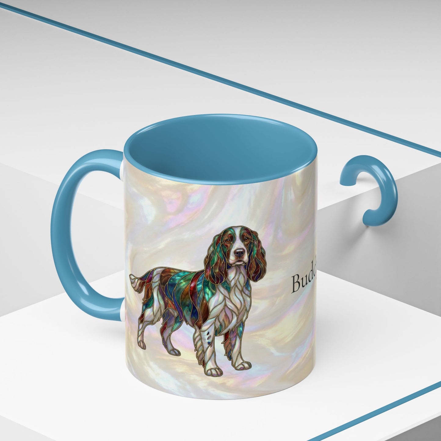 Springer Spaniel Accent Coffee Mug – Stained Glass Design 11/15oz - 14648