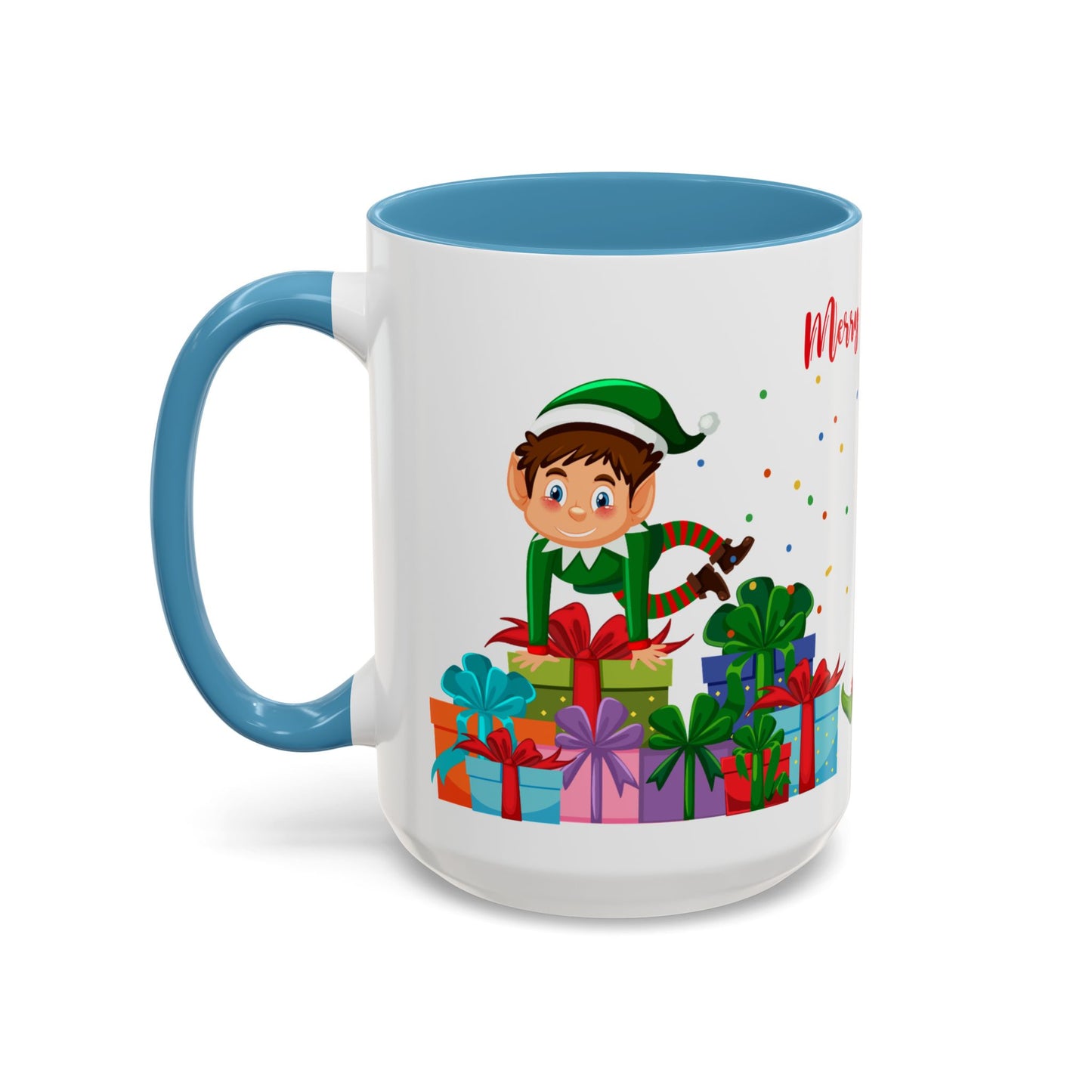 Elves, Merry Christmas - Accent Coffee Mug (11, 15oz) - 10360