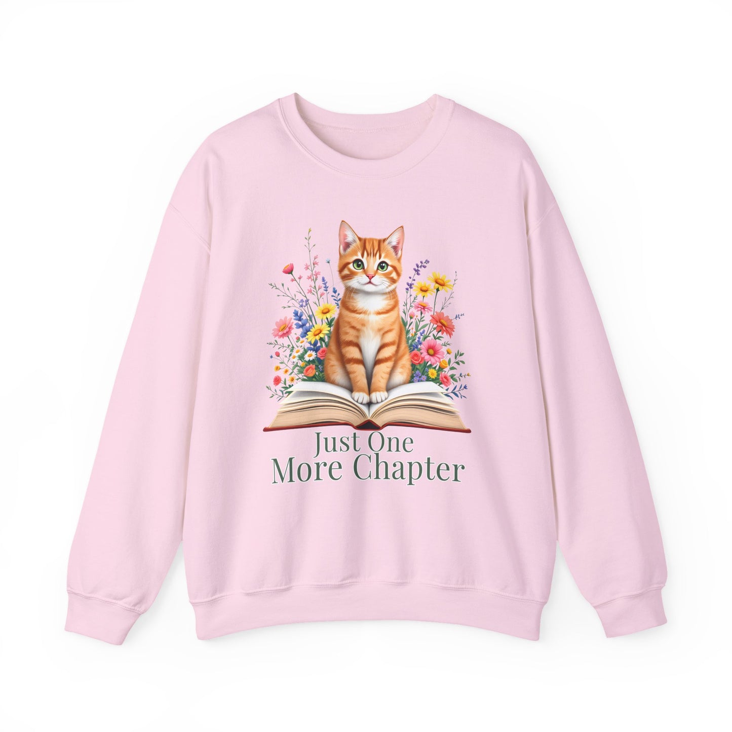 Just One More Chapter Cat Crewneck Sweatshirt – Cozy Book Lover Gift - 14813
