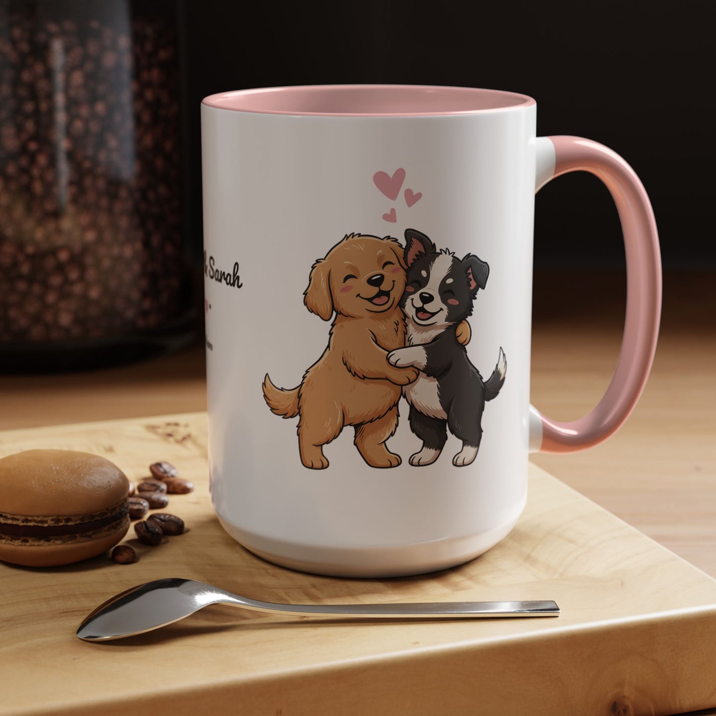 Cute Dogs Personalized Mug — Custom Names & Established Date | Couple Valentine Gift (11oz / 15oz) - 14753