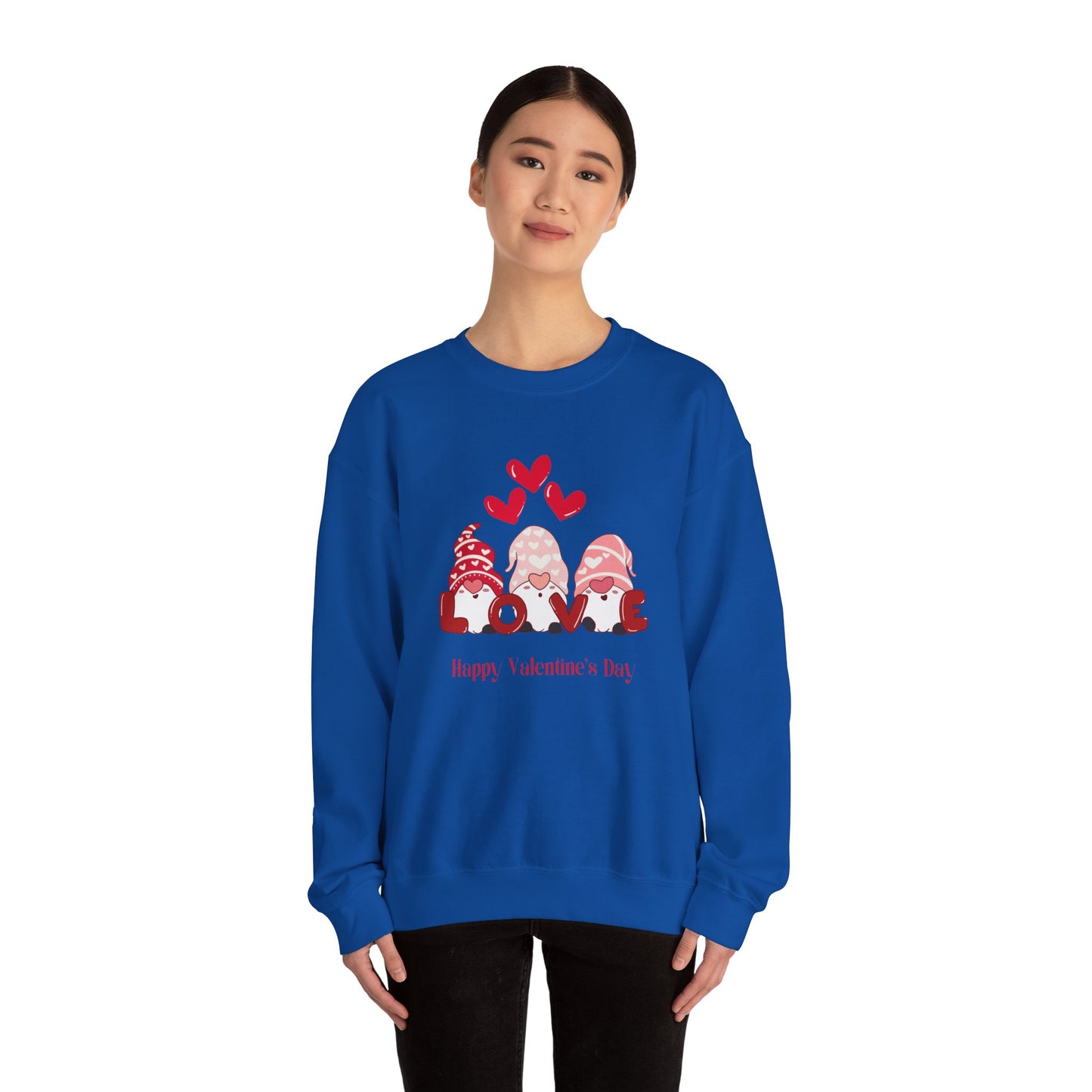 Gnomes, Love, Happy Valentine's Day - Unisex Heavy Blend™ Crewneck Sweatshirt - 11350