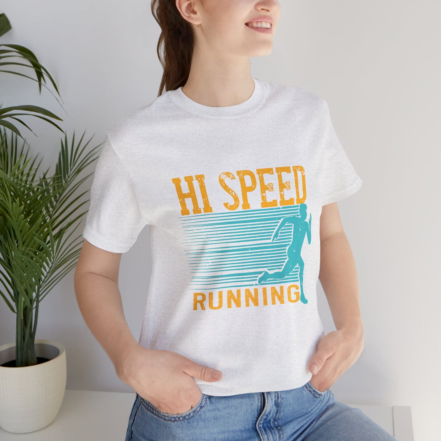 Hi, Speed Running - Unisex Jersey Short Sleeve Tee