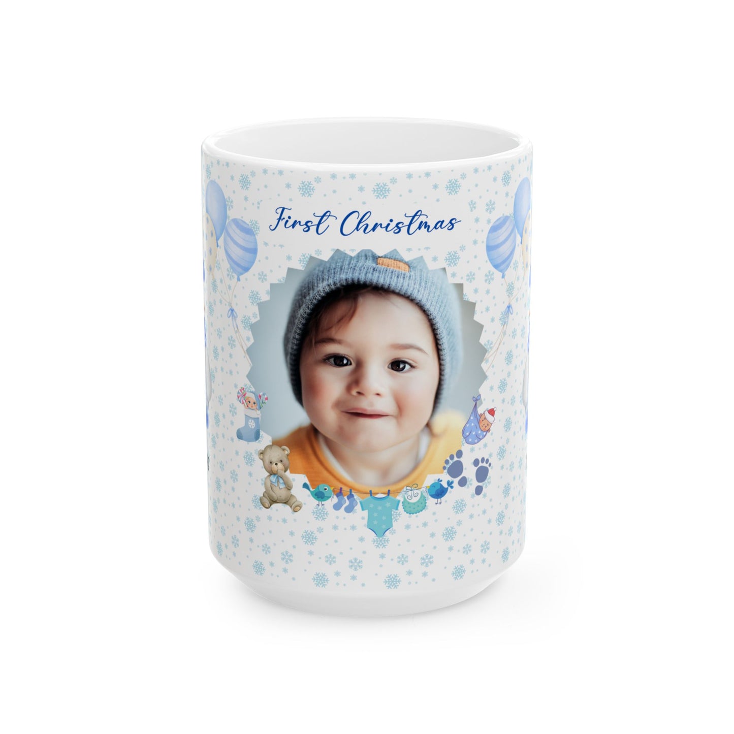 First Christmas. Baby Boy, Customizable - Ceramic Mug, (11oz, 15oz) - 10000