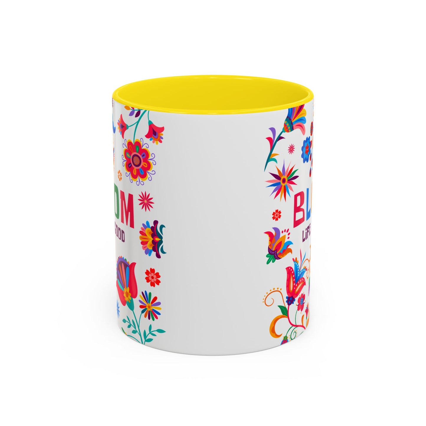 Colorful Floral Accent Coffee Mug - Bloom Life is Good - 14082